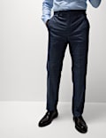 Regular Fit Stretch Checked Suit Trousers