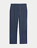 Regular Fit Stretch Checked Suit Trousers