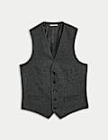 Slim Fit Puppytooth Stretch Waistcoat