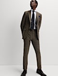 Slim Fit Prince of Wales Check Stretch Trousers