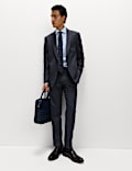 Regular Fit Pinstripe Stretch Suit Trousers