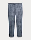 Pantalon coupe ajustée en tissu extensible à carreaux