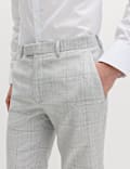 Pantalon de costume coupe slim en tissu extensible &agrave; carreaux