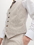 Cotton Linen Blend Striped Waistcoat