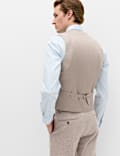 Slim Fit Linen Blend Stretch Waistcoat