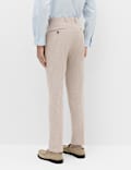 Slim Fit Linen Blend Stretch Suit Trousers