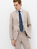 Slim Fit Linen Blend Stretch Suit Trousers