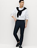Auf Figur geschnittene Flatfront-Hose mit Stretchanteil