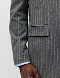 Marynarka slim fit w prążki ze streczem
