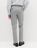 Regular Fit Textured Stretch Suit Trousers