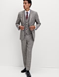 Regular Fit Pure Wool Checked Waistcoat