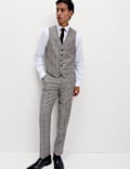 Regular Fit Pure Wool Checked Waistcoat