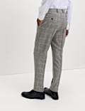 Pantalon de costume coupe standard 100 % laine à carreaux