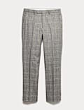 Pantalon de costume coupe standard 100 % laine à carreaux