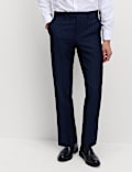 Regular Fit Pure Wool Striped Suit Trousers