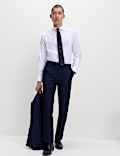 Regular Fit Pure Wool Striped Suit Trousers