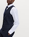 Slim Fit Pure Wool Checked Waistcoat