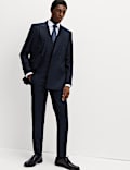 Slim Fit Pure Wool Checked Suit Trousers