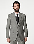 Regular Fit Pure Wool Check Suit Jacket