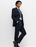 Regular Fit Pure Wool Striped Suit Trousers