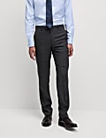 Regular Fit Pure Wool Textured Suit Trousers