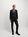 Regular Fit Pure Wool Textured Suit Trousers