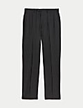 Regular Fit Pure Wool Textured Suit Trousers