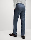 Regular Fit Wool Rich Linen Blend Suit Trouser