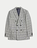 Slim Fit Wool Blend Check Suit Jacket