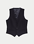 Regular Fit Pure Wool Textured Waistcoat