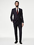 Slim Fit Pure Wool Herringbone Suit Trousers