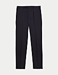 Slim Fit Pure Wool Herringbone Suit Trousers
