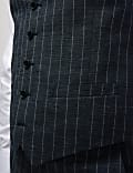 Wool Linen Blend Pinstripe Waistcoat
