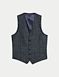 Wool Linen Blend Pinstripe Waistcoat