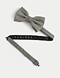 Herringbone Wool Blend Bow Tie