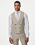 Slim Fit Wool Blend Herringbone Waistcoat