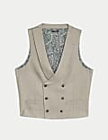 Slim Fit Wool Blend Herringbone Waistcoat