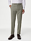 Slim Fit Wool Blend Herringbone Suit Trousers