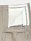 Slim Fit Wool Blend Herringbone Suit Trousers
