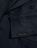 Veste tailleur croisée coupe ajustée en lin mélangé et soie