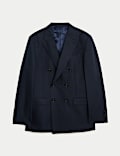 Veste tailleur croisée coupe ajustée en lin mélangé et soie