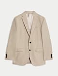 Veste tailleur coupe ajustée en mélange soie et lin