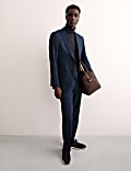 Tailored Fit Italian Wool Suit Jacket with Silk