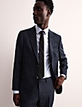Tailored Fit Italian Wool Check Suit Jacket