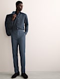 Pantalon de costume coupe ajustée 100 % laine à motif texturé