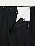 Pantalon de smocking coupe ajustée 100 % laine à fines rayures