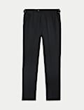 Pantalon de smocking coupe ajustée 100 % laine à fines rayures