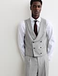 Wool Rich Chalk Stripe Double Breasted Waistcoat
