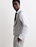 Wool Rich Chalk Stripe Double Breasted Waistcoat