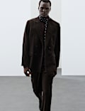 Veste tailleur en velours de coton extensible